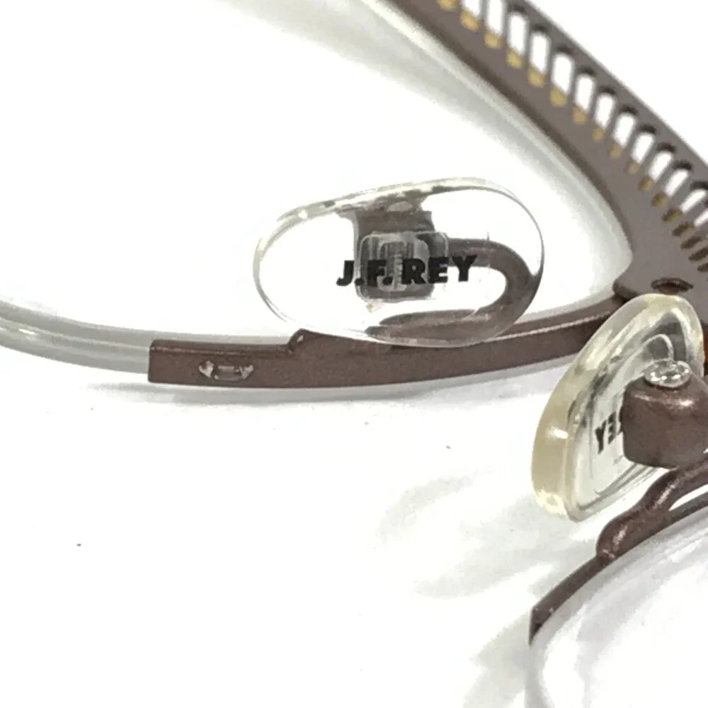 J.F. Rey Eyeglasses Frames JF2574 9550 Brown Orange Cat Eye Half Rim 54-17-136